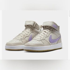 Nike Court Borough Mid 2 Purple Cream Size 1Y
